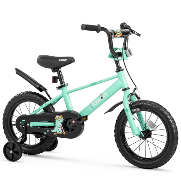 Ktaxon 12 Inch Dino Kids Bike for Boys & Girls Age 2-4, Dinosaur Bicycle w/ Training Wheels, Dual Brakes for 32"-41" Tall