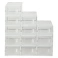 thumbnail image 1 of Ktaxon 12 Pcs DIY Multipurpose Shoe Storage Boxes and Bins Container Toy Boxes Organizer White with Clear Lid for Closet Entryway Kitchen Home, Foldable Stackable, Soft Plastic, 1 of 11