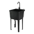 thumbnail image 1 of Ktaxon 13 Gallon Plastic Utility Sink with Hot/Cold Faucet, 33" Freestanding Laundry Tub with Iron Legs, Soap Dispenser and Pop-up Button for Bathroom, Laundry Room, Garage, Black, 1 of 8