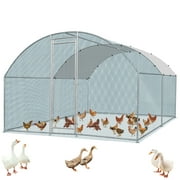 Ktaxon 13' x 10' Metal Chicken Coop with Run, Walkin Poultry Cage for Yard with Waterproof Cover, Doom Roof for Hen House, Duck and Rabbit