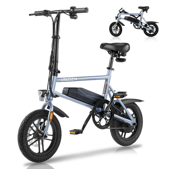 Ktaxon 14" Electric Bike for Adults, 550W Peak Motor Foldable Ebike, 36V 7.5AH Battery, LCD Digital Display, UL2849, Blue