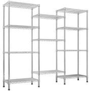 Ktaxon 3-Rows 1430LBS Heavy Duty Wire Shelving, 4-Tier Steel Garage Storage Rack, Adjustable DIY Metal Commercial Shelving for Garage Pantry Storage Organizer, 62.9"W x 13.8"D x 59"H