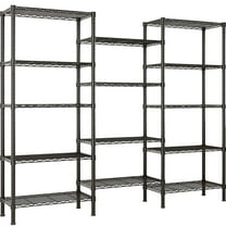 Ktaxon 3-Rows 1820LBS Heavy Duty Wire Shelving, 5-Tier Steel Garage Storage Rack, Adjustable DIY Metal Commercial Shelving for Garage Pantry Storage Organizer, 62.9"W x 13.8"D x 70.8"H