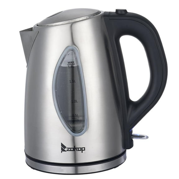 Ktaxon 1500W 1.5L Stainless Steel Electric Kettle with Water Window, Silver