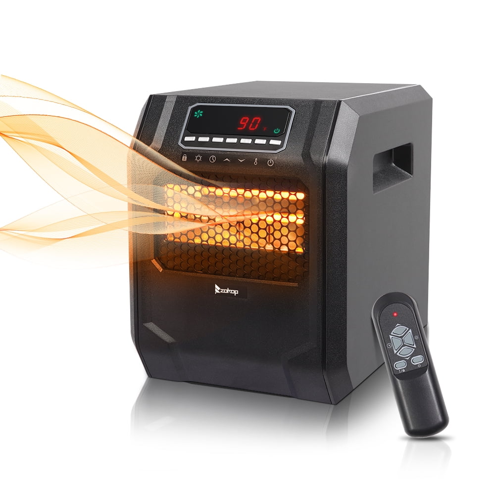 Ktaxon 1500W Remote Control Portable Electric LED Quartz Infrared Fan Space  Heater, Black - Walmart.com