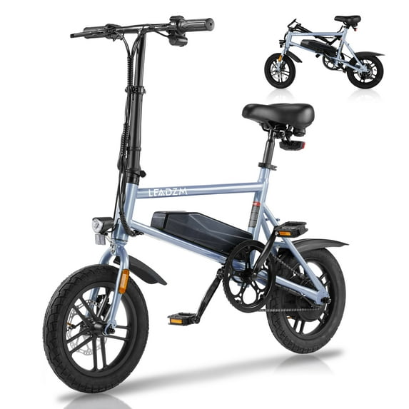 Ktaxon 16in Folding Electric Bike for Adults, Peak 550W 36V 7.8Ah Ebike, 15.5MPH 25 Miles Commuter Bicycle for Women/Men, LCD Display UL2849 Blue