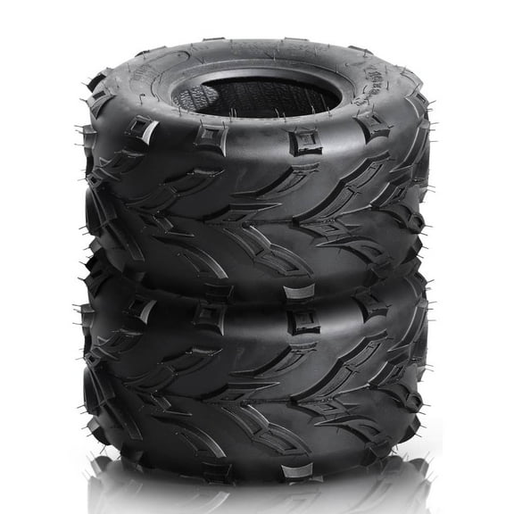 Ktaxon 16x8-7 Tubeless ATV/UTV Tires Set of 2, 4PR Directional All-Terrain Mud Tread, Fits Quad & Go Kart (7" Rim)