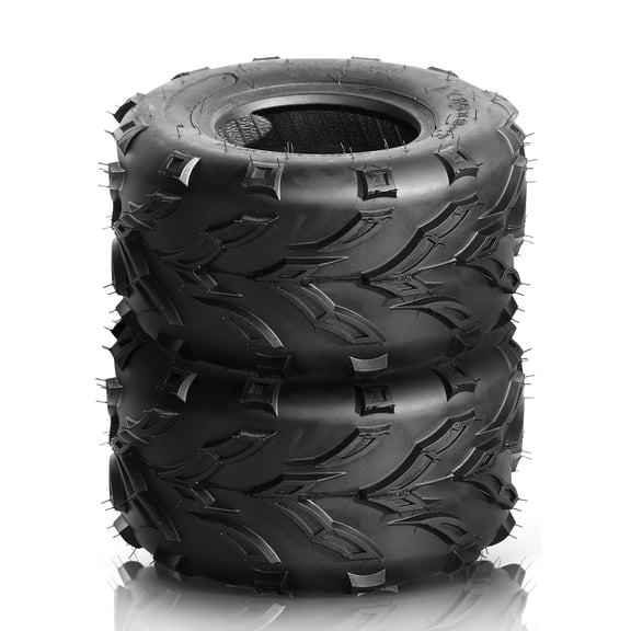 Ktaxon 16x8-7 Tubeless ATV/UTV Tires Set of 2, 4PR Directional All-Terrain Mud Tread, Fits Quad & Go Kart (7" Rim)