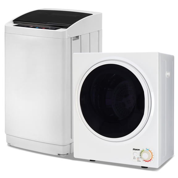 Ktaxon 17.8LBS Full Automatic Washing Machine and 1.5CuFt Portable Clothes Dryer Set, Compact Laundry Washer and Dryer Combo Set with Stainless Steel Inner Tub, for Apartment, Dorms, Home