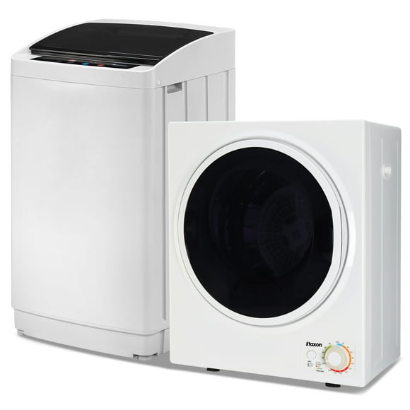 Ktaxon 17.8LBS Full Automatic Washing Machine and 1.5CuFt Portable Clothes Dryer Set, Compact Laundry Washer and Dryer Combo Set with Stainless Steel Inner Tub, for Apartment, Dorms, Home