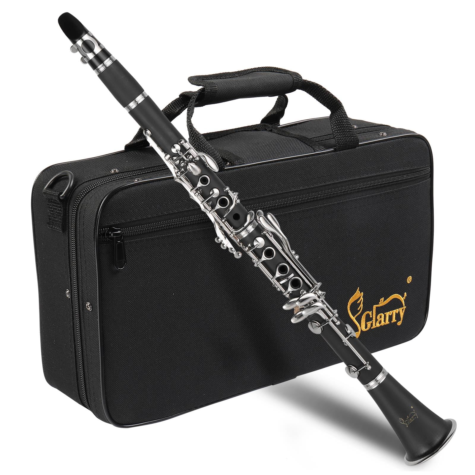 Mendini by Cecillio Bb Clarinet Woodwind Band ＆ Orchestra Musical Instruments for Beginners Includes Case, Stand, Pocketbook, Mouthpiece, 10 Reed