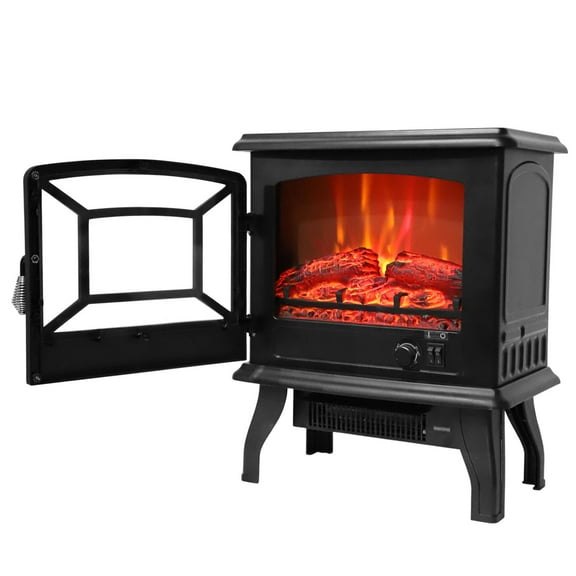 Ktaxon 17" Small Electric Fireplace,Indoor Free Standing Heater Fire Flame Stove Adjustable,CSA Listed