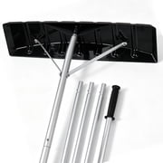 Ktaxon 18.4 Ft Roof Snow Rake with Wheels, 5-Section Extendable Aluminum Pole, Black PP Head