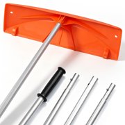 Ktaxon 18.4 Ft Roof Snow Rake with Wheels, 5-Section Extendable Aluminum Pole, Orange PP Head