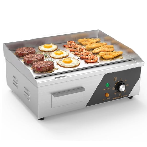 Ktaxon 18" Electric Griddle, 1500W Stainless Steel Countertop Flat Top Grill