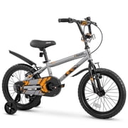 Ktaxon 18 Inch Kids Bike for Boys & Girls Age 5-9, Bicycle w/ Splatter Decals, Removable Training Wheels, Kickstand, Dual V-Brakes for 45"-57" Tall