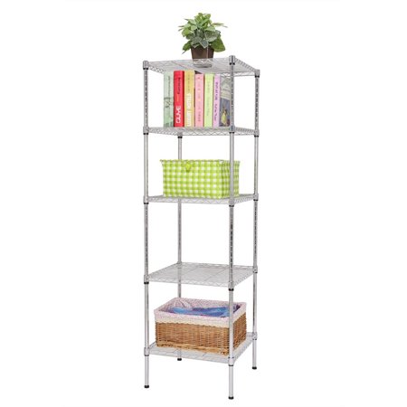 Ktaxon 18''L x 18''W x 59''H 5-Tier Storage Rack Shelf, Bookshelf Wire Shelving for Kitchen Living Room Office