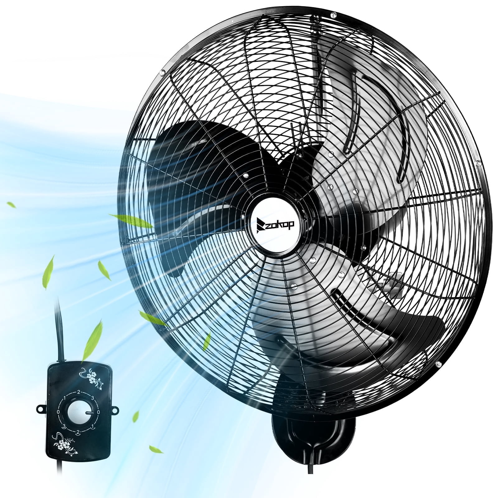 Ktaxon 18inch High Velocity Wall Mount Fan Oscillating,Industrial Fan with 3 Speed Ventilation,4592CFM Indoor Wall Fan