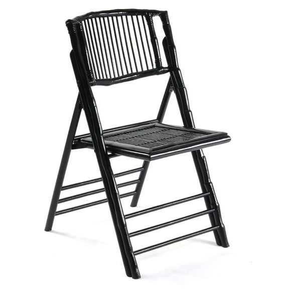 Ktaxon 1Pcs Bamboo Folding Chair,  Comfortable Seat for Indoor Outdoor Patio Porch Wedding  Party Event, Black