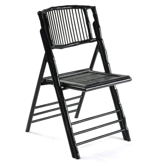 Ktaxon 1Pcs Bamboo Folding Chair, Comfortable Seat for Indoor Outdoor Patio Porch Wedding Party Event, Black