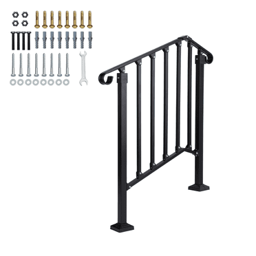 Outdoor Handrail, Step Stair Handrail, Wrought Mattle Iron Stair ...