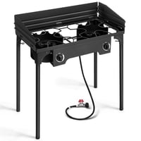 Ktaxon 2 Burner 150000 BTU Outdoor Picnic Stove with BBQ Grill