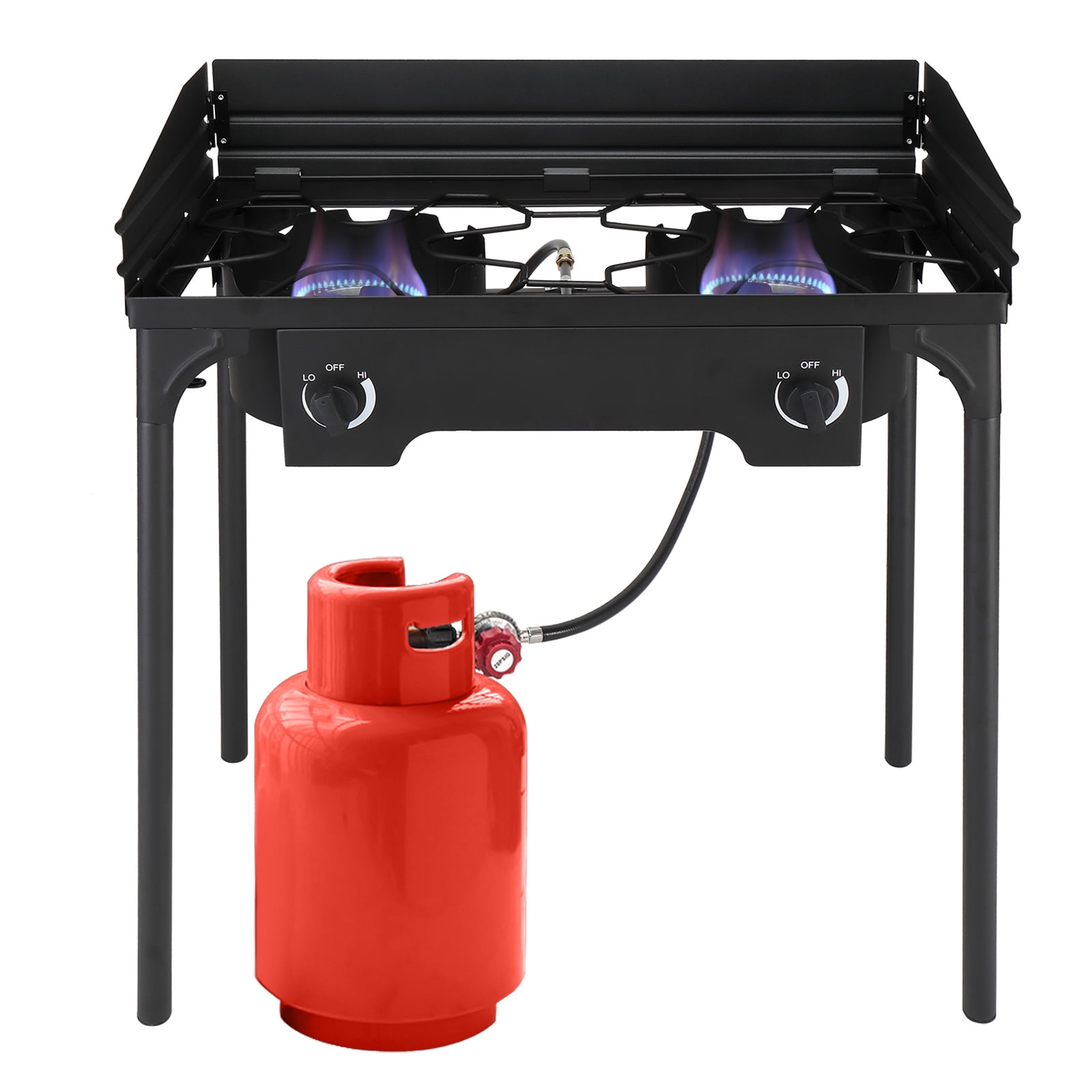 Afoxsos 20,000 BTUs Portable Propane Camp Stove with 2 Burners for Car  Camping, Tailgating, BBQ & Picnics HDDB1054 - The Home Depot