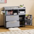 thumbnail image 1 of Ktaxon 2-Drawer Baby Changing Table, Infant Dresser with Storage, Nursery Diaper Changing Station for Bedroom, Gray, 1 of 11