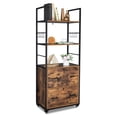 thumbnail image 1 of Ktaxon 2 Drawer File Cabinet with Lock, Rolling File Cabinets for Home Office, Wood Rustic Brown Lateral Filing Cabinet with Shelves and Levelers, 1 of 9