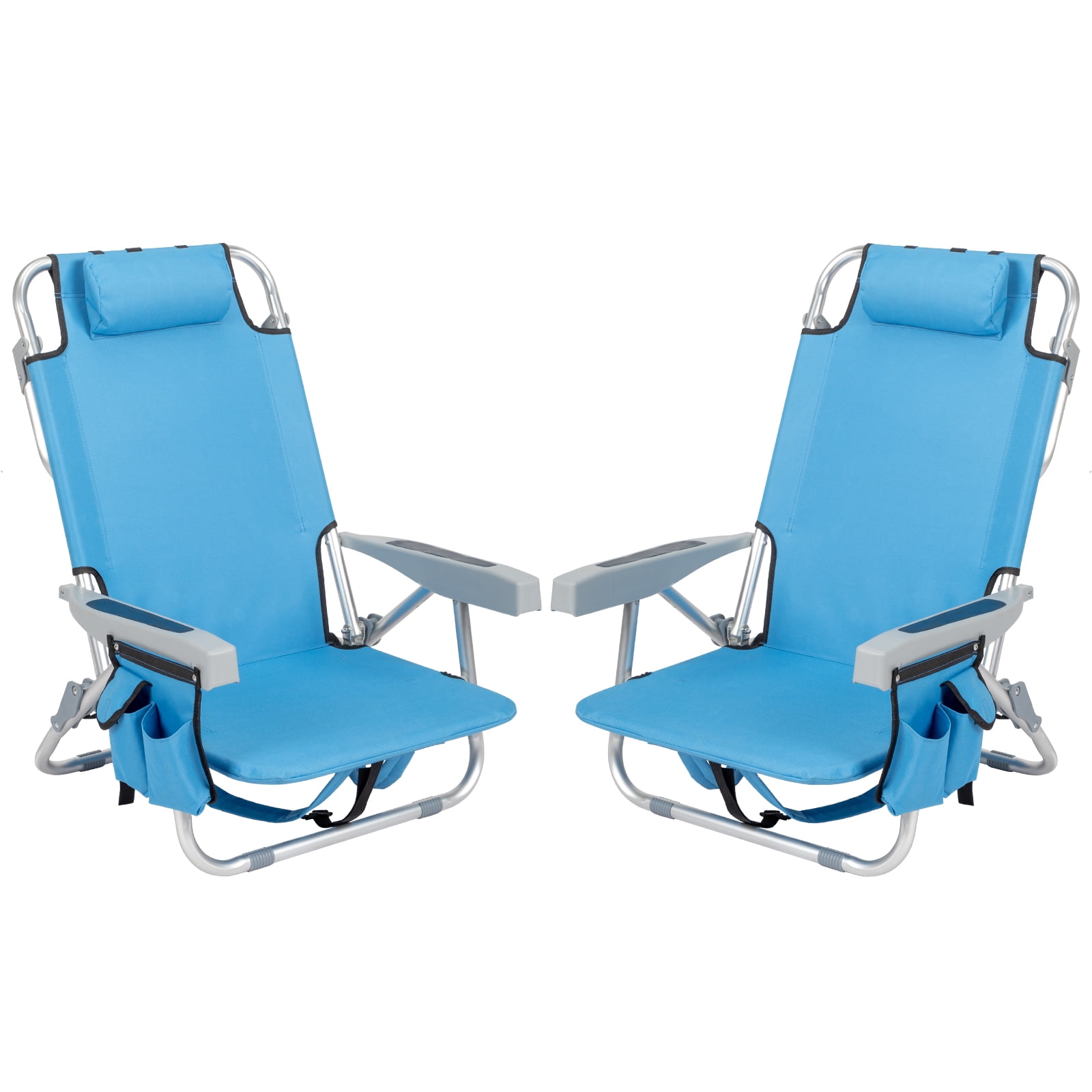 Ktaxon Compact Aluminum 2 PCS Low Beach Chair, Portable, Folding