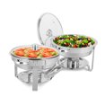 thumbnail image 1 of Ktaxon 2 Pack Chafing Dish for Buffet with Glass Lid & Lid Holder, 5 Quart Stainless Steel Buffet Set, Round Chafers and Warmers Sets for Party, Catering, Wedding, Banquet, Graduation, 1 of 9