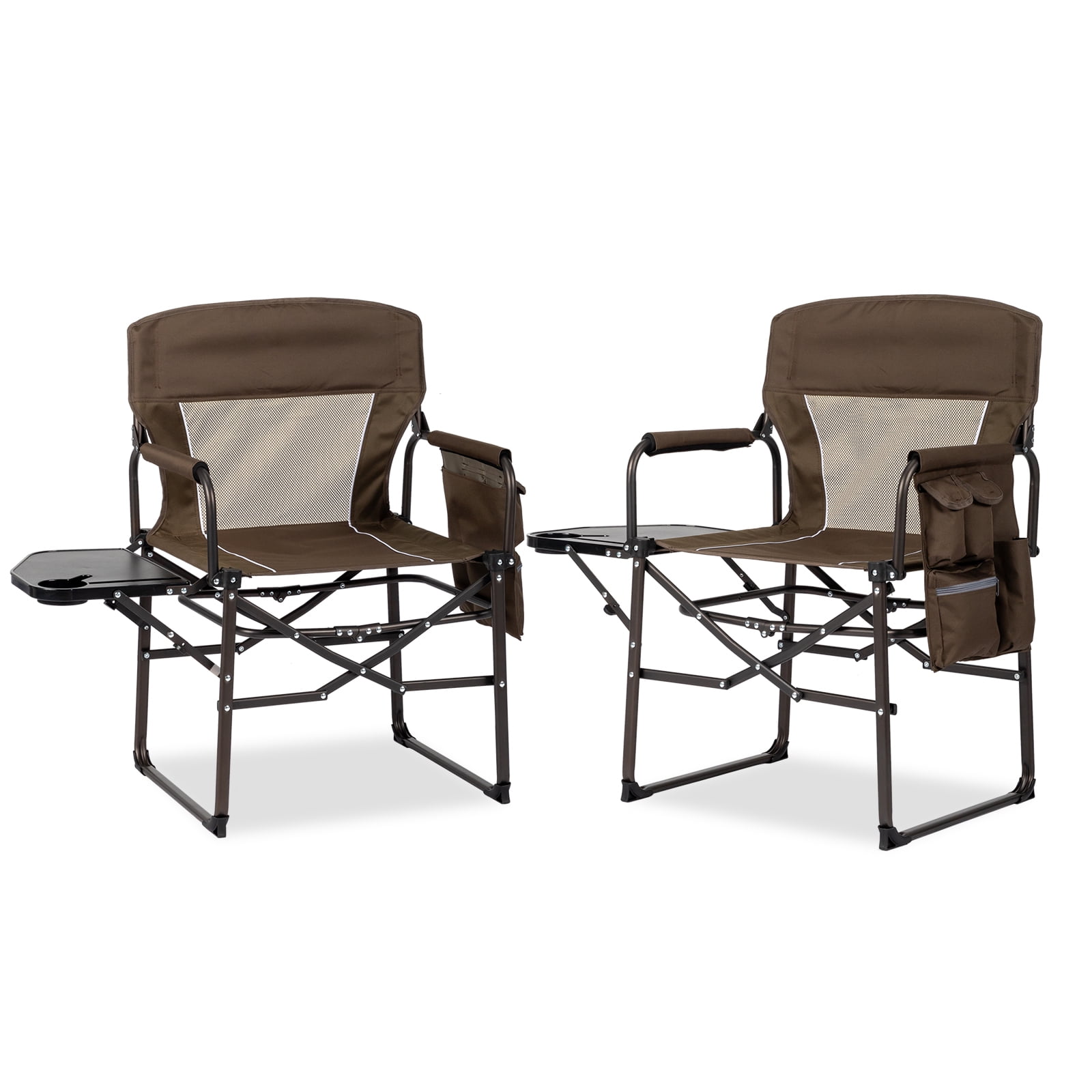 Ktaxon 2 Pack Folding Director Chair Oversize Seat with Side Table