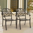 thumbnail image 1 of Ktaxon 2 Pack Oudoor Cast Aluminum Chair, Outdoor Dining Chairs, Aluminum Stackable Chairs for Patio Garden, Bronze, 1 of 7