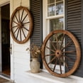 thumbnail image 1 of Ktaxon 2 Pieces 30" Rustic Wooden Wagon Wheels Set Brown, Wall Decorations for Home, 1 of 11