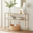 thumbnail image 1 of Ktaxon 2-Tier Glass Console Sofa Table, Modern Entryway Living Room Table with Tempered Glass Shelf Accent Table for Home Decor, Gold, 1 of 12