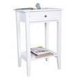 thumbnail image 1 of Ktaxon 2-Tier Nightstand with Storage Drawer, Sofa Table End Table for Bedroom, White, 1 of 6
