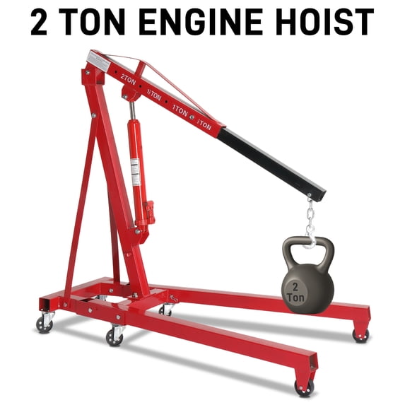 Ktaxon 2 Ton Engine Motor Hoist, Cherry Picker Crane for Car/SUV/Truck Engines, 4400LB Max Load, Red