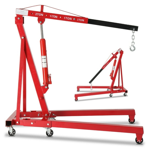 Ktaxon 2 Ton Engine Motor Hoist, Cherry Picker Crane for Car/SUV/Truck Engines ,4400LB Max Load,Red