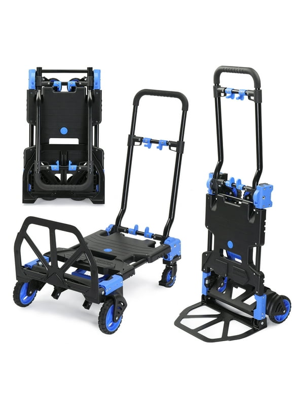 Ktaxon 2 in 1 Portable Hand Truck Hand Cart, Foldable Dolly, 330LB Capacity, with Retractable Handle