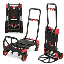 Ktaxon 2 in 1 Portable Hand Truck Hand Cart, Foldable Dolly, 330LB Capacity, with Retractable Handle