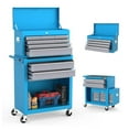 thumbnail image 1 of Ktaxon 2 in 1 Rolling Tool Chest Storage Cabinet, Mechanic Tool Organizer Box, w/8 Drawers, Blue, 1 of 8