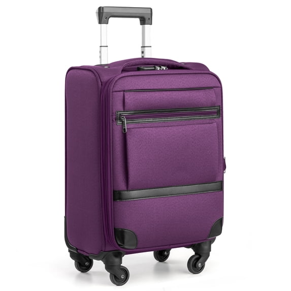 Ktaxon 20" Carry-on Luggage Softside Suitcases Oragnizer Bag with 360° Spinner Wheels Lightweight Travel Suitcase, Purple