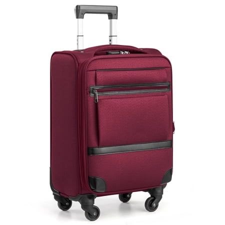 Ktaxon 20" Carry-on Luggage Softside Suitcases Oragnizer Bag with 360° Spinner Wheels Lightweight Travel Suitcase, Red
