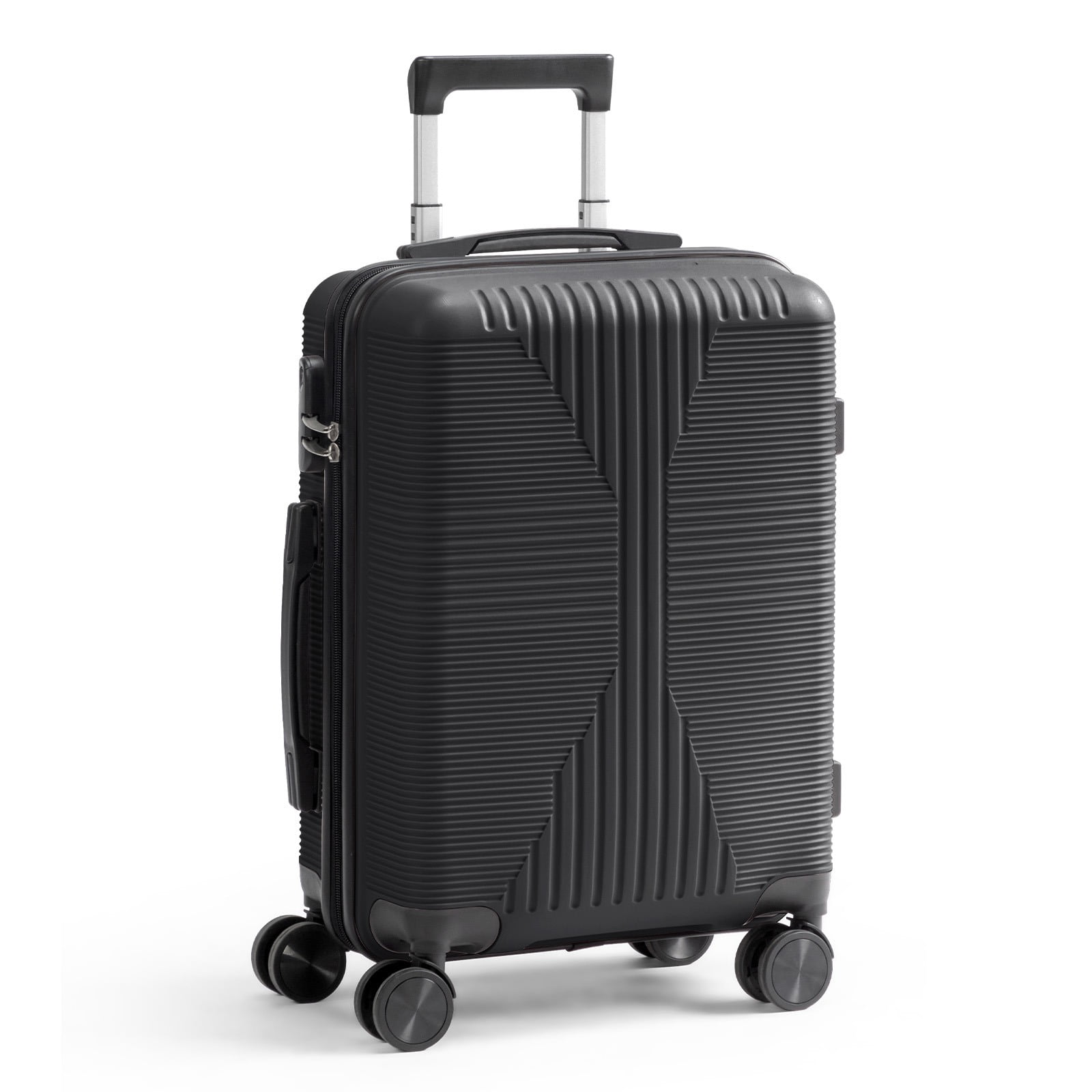 Ktaxon 20 Inch Carry-on Luggage Hardside Suitcase with 360° Spinner Wheels, Lightweight Unbreakable Travel Luggage, Black