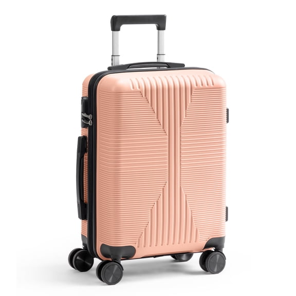 Ktaxon 20 Inch Carry-on Luggage Hardside Suitcase with 360° Detachable Spinner Wheels, Lightweight Unbreakable Travel Luggage, Pink
