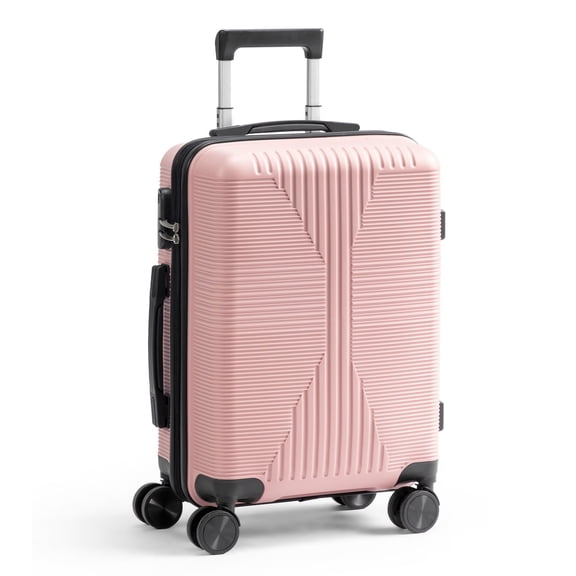 Ktaxon 20 Inch Carry-on Luggage Hardside Suitcase with 360° Detachable Spinner Wheels, Lightweight Unbreakable Travel Luggage, Rosy