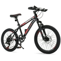 Ktaxon 20" Mountain Bike, 7 Speed Bike with Disc Brakes, Black
