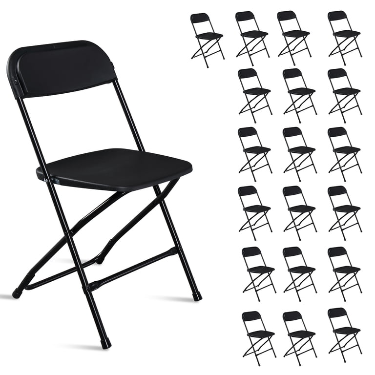 Ktaxon 20 Plastic Folding Chairs for Party Event, Black - Walmart.com