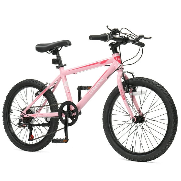 Ktaxon 20in Mountain Bike 7 Speed with Steel Frame, V Brake, Pink