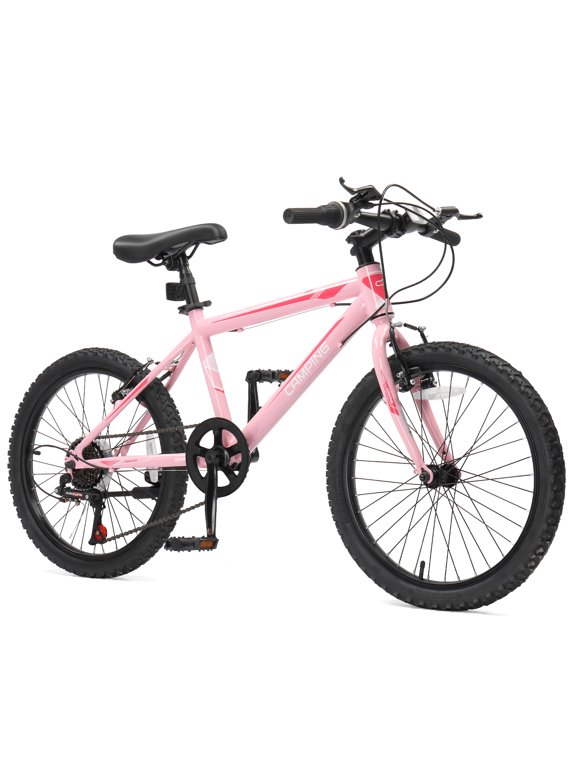 20in Mountain Bike 7 Speed with Steel Frame, V Brake, Pink